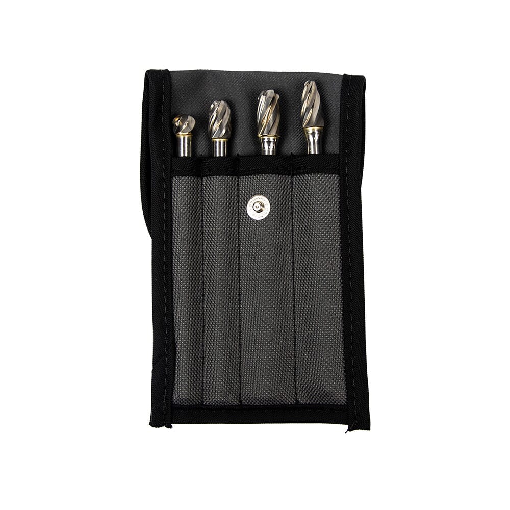 5-Piece Long Carbide Burr Set – 1/4-Inch Shank, 4.3-Inch Length, Double-Cut For Metal & Wood Grinding, Cylinder Head Porting, With Storage Box