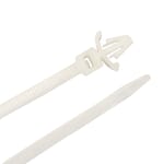 Cable Ties, 6 in Natural Arrowhead Push Mounts, 25-Pack