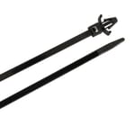 Cable Ties, 6 in Black Arrowhead Push Mounts, 25-Pack