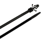 Cable Ties, 6 in Black Arrowhead Push Mounts, 100-Pack