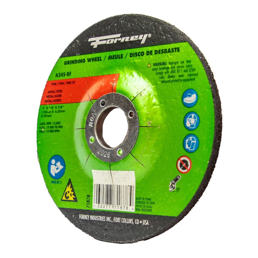 AA Abrasives Grinding Wheel – 4-1/2 X 1/4 X 7/8 Inch, Depressed Center, Type 27, Metal Steel