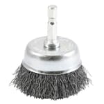 Cup Brush, Crimped, 2 in x .012 in x 1/4 in Hex Shank