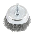 Cup Brush, Crimped, 3 in x .008 in x 1/4 in Hex Shank