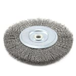 Wire Wheel, Crimped, 6 in x .012 in x 1/2 in - 5/8 in Arbor