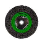 Wire Wheel, Crimped, 6 in x .014 in, Precision Face, 1/2 in - 5/8 in Arbor