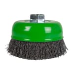 Cup Brush, Crimped, 5 in x .014 in x 5/8 in-11 Arbor