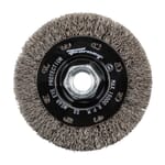 Command PRO Wire Wheel, Crimped, Stainless Steel, 4 in x .014 in x 5/8 in-11 Arbor