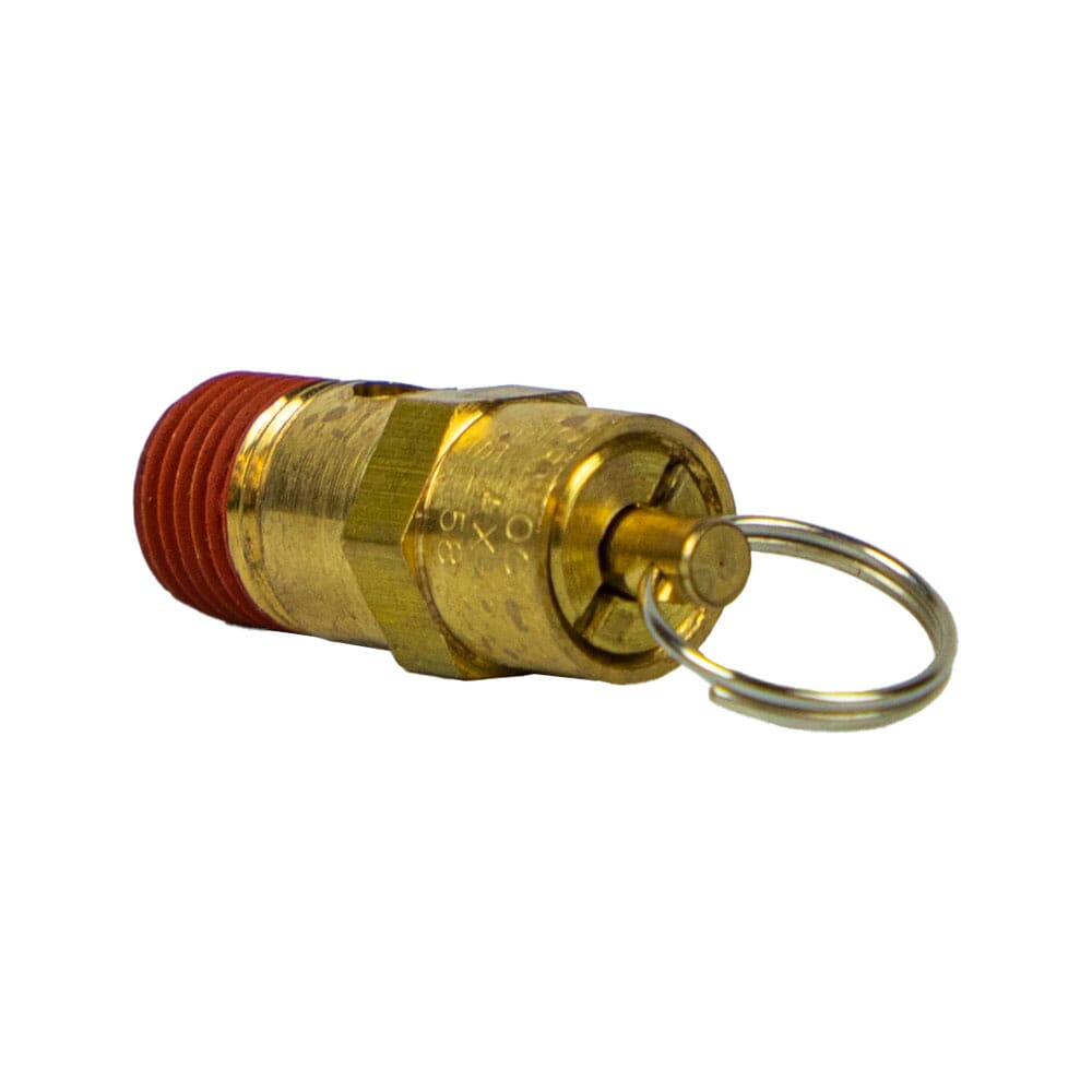 Forney 75551 Brass Air Line Safety Valve – 150 PSI, 1/4" MNPT, 2-inch Length, Industrial Grade